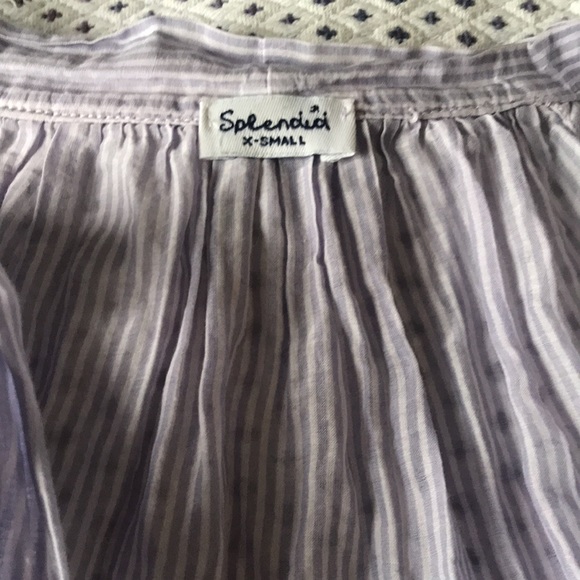 🇺🇸 SPLENDID XS Lavender Pinstripe A-line Tank Silk Cotton Lightweight - Picture 4 of 12